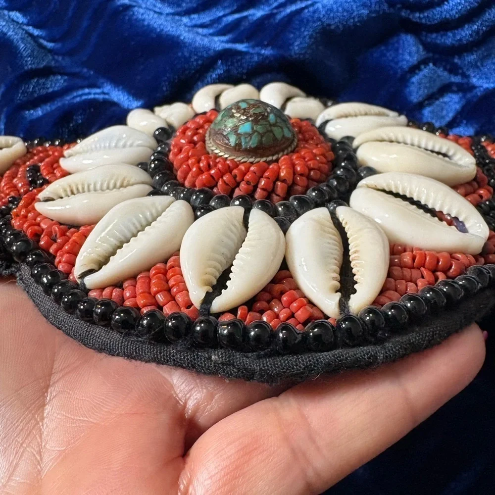 Beautiful Turquoise, Shell and Bead Statement Belt. Can Fit Most Sizes. 65” Long